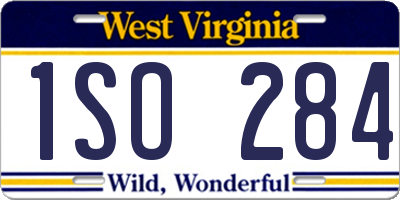WV license plate 1SO284