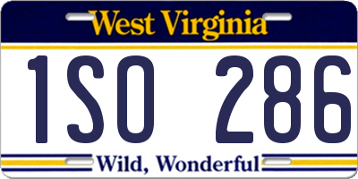 WV license plate 1SO286