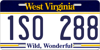 WV license plate 1SO288