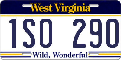 WV license plate 1SO290