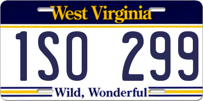 WV license plate 1SO299