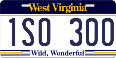 WV license plate 1SO300