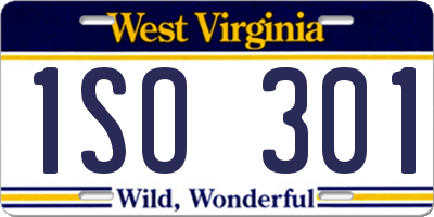 WV license plate 1SO301