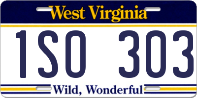 WV license plate 1SO303