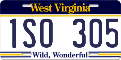 WV license plate 1SO305