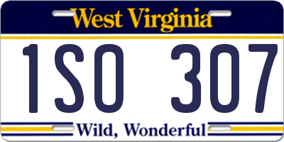 WV license plate 1SO307