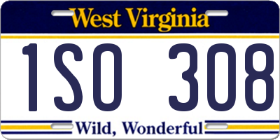 WV license plate 1SO308