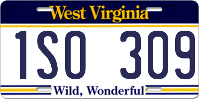 WV license plate 1SO309