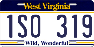 WV license plate 1SO319