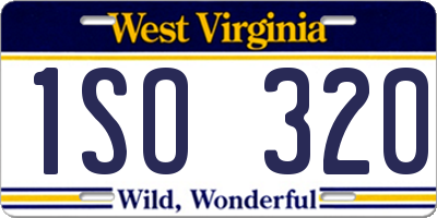 WV license plate 1SO320