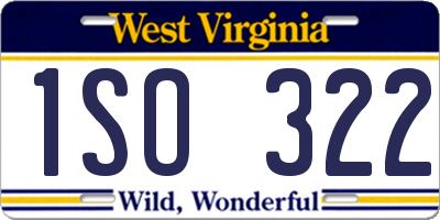 WV license plate 1SO322