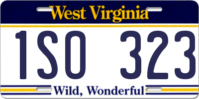 WV license plate 1SO323