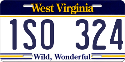 WV license plate 1SO324