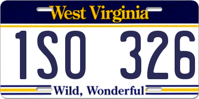 WV license plate 1SO326