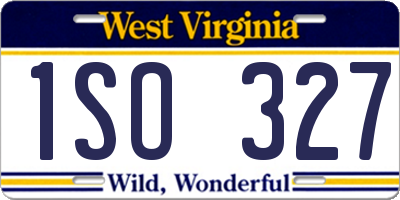 WV license plate 1SO327