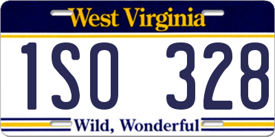 WV license plate 1SO328
