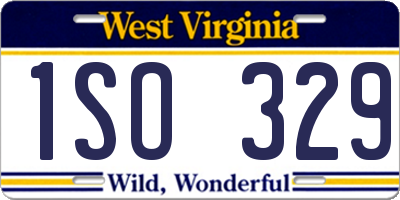 WV license plate 1SO329