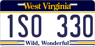WV license plate 1SO330