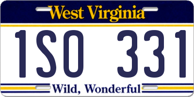 WV license plate 1SO331