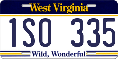 WV license plate 1SO335