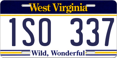 WV license plate 1SO337