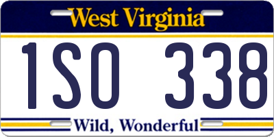 WV license plate 1SO338