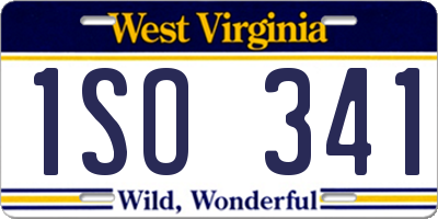 WV license plate 1SO341