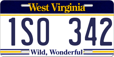 WV license plate 1SO342