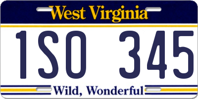 WV license plate 1SO345