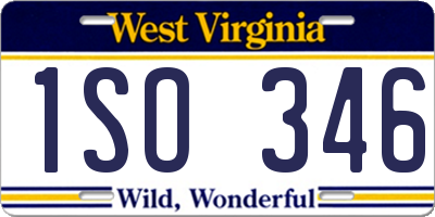 WV license plate 1SO346