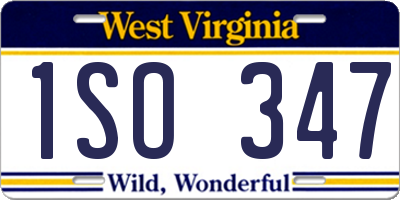 WV license plate 1SO347