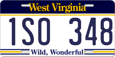 WV license plate 1SO348
