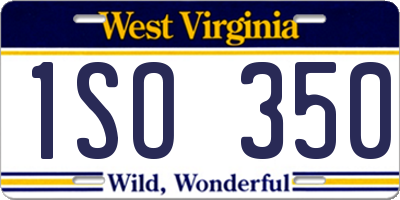 WV license plate 1SO350
