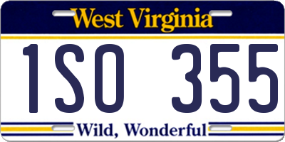 WV license plate 1SO355