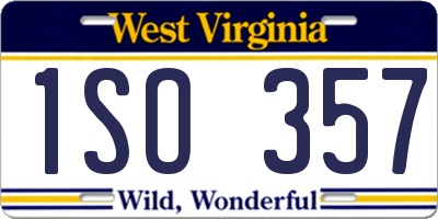 WV license plate 1SO357