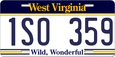 WV license plate 1SO359