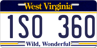 WV license plate 1SO360
