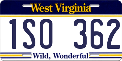 WV license plate 1SO362