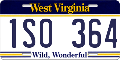 WV license plate 1SO364