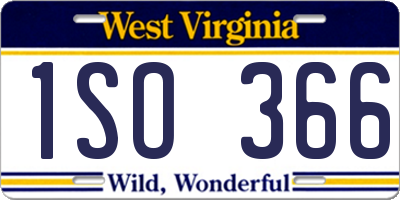 WV license plate 1SO366