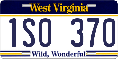 WV license plate 1SO370