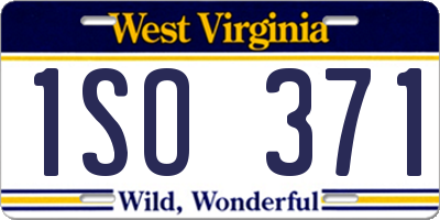 WV license plate 1SO371