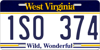 WV license plate 1SO374