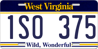 WV license plate 1SO375