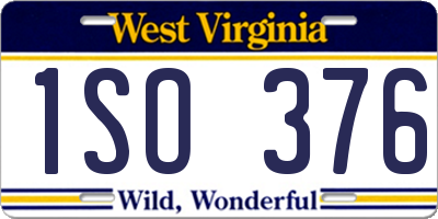 WV license plate 1SO376
