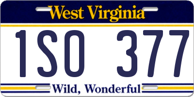 WV license plate 1SO377