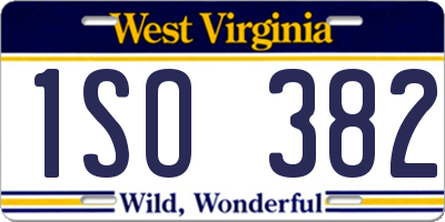 WV license plate 1SO382