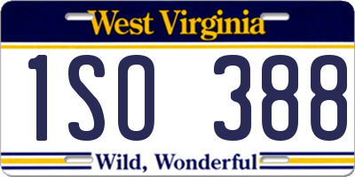 WV license plate 1SO388