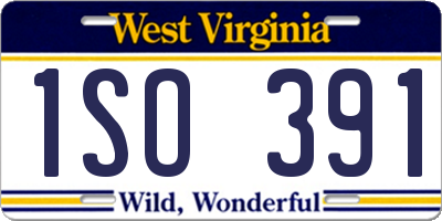 WV license plate 1SO391