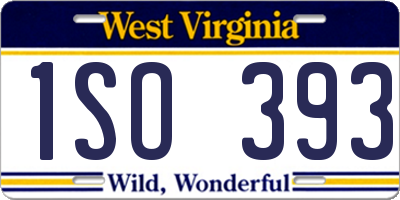 WV license plate 1SO393